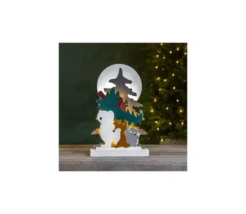 Vianočné dekorácie Eglo 411293 - LED Vianočná dekorácia FOREST FRIENDS 10xLED/0,03W/2xAA 271-81
