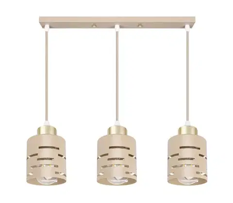 Svietidlá  Závesný luster ELEN na lanku 3xE27/35W/230V béžový/zlatý ELEN PENDANT LIGHT 50CM BEIGE