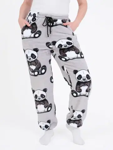 Dámske tepláky MKLozkoviny.sk Mikroplyšové nohavice - Panda veľkosť L/XL