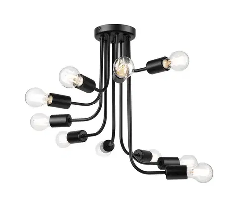 Svietidlá  Prisadený luster TRINITY 10xE27/15W/230V čierna LM-10.259