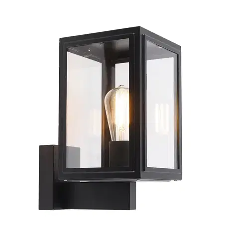 Vonkajšie nástenné svietidlá Rustikálna nástenná lampa čierna IP44 - Sutton Up