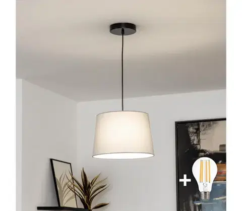 Svietidlá BRILAGI - LED luster na lanku CERIA, 1xE27/40W/230V, pr. 30 cm, šedý BG3987+EG781036
