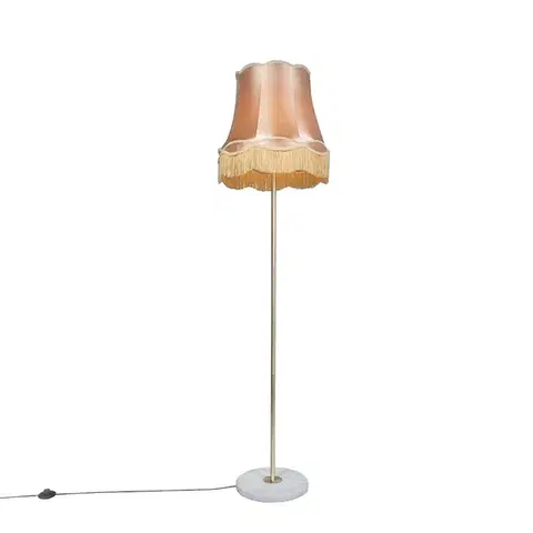 Stojace lampy Retro stojaca lampa mosadz so tienidlom Granny zlatá 45 cm - Kaso