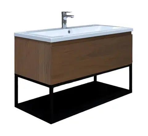 Kúpeľňový nábytok Kúpeľňová skrinka s umývadlom SAT B-Way 99x30x45 cm orech mat BWAY100NUTU BWAY100NUTU