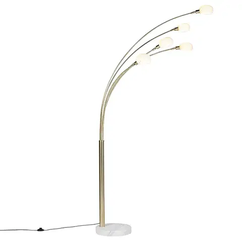 Stojace lampy Art Deco stojaca lampa zlatá 5-svetlo - Sixties Marmo