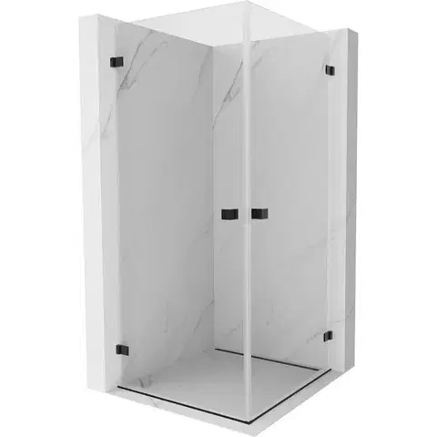Sprchovacie kúty MEXEN/S - Lunar-B Duo sprchovací kút dvere krídlové 85 x 85, transparent, čierna 832-085L-085P-70-00