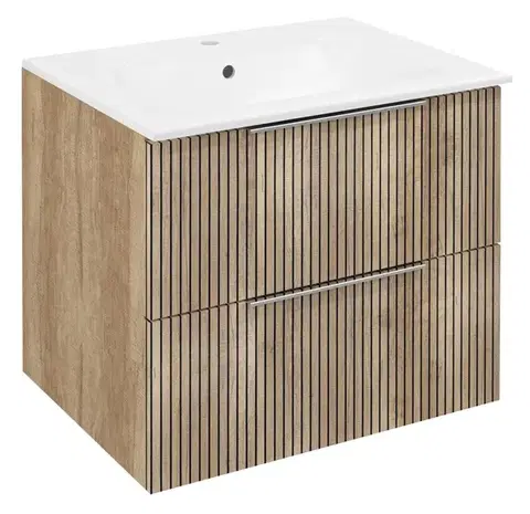 Kúpeľňový nábytok SAPHO - CIRASA STRIP umývadlová skrinka 59,2x52x46cm, dub Alabama CR611-2322