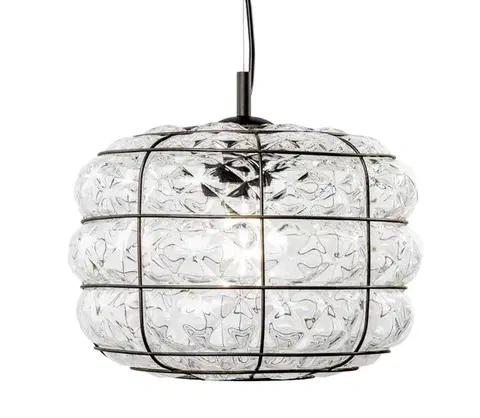 Svietidlá SIRU - Luster na lanku TERRA 1xE27/60W/230V čierna/číra benátske sklo RS420-025CRB