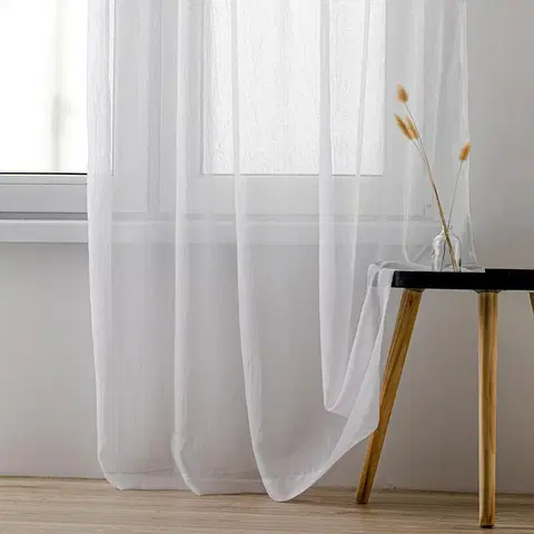 Závesy Homede Záclona Kresz Eyelets silver, biela, 140 x 290 cm