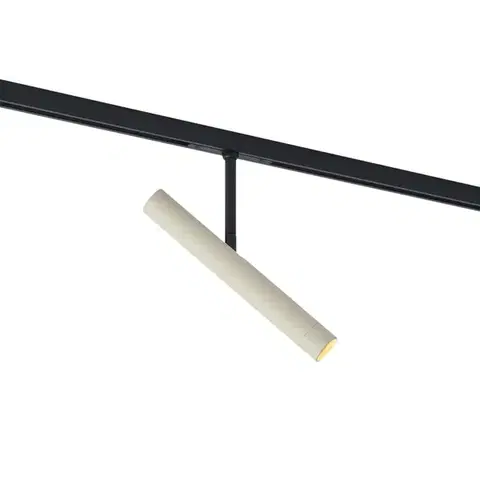Koľajnicové svetelné systémy Moderný reflektor béžový s čiernou farbou pre 1-fázový koľajnicový systém - Slimline Avery