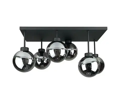 Svietidlá Keter Lighting Prisadený luster DEA 6xE14/60W/230V čierna/dymová čierna 2902