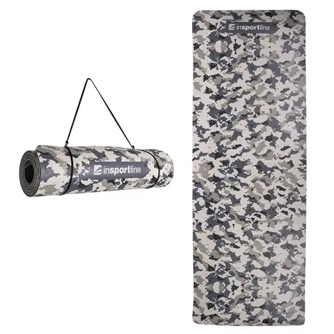 Podložky na cvičenie Karimatka inSPORTline Camu 173x61x0,4 cm šedý maskáč