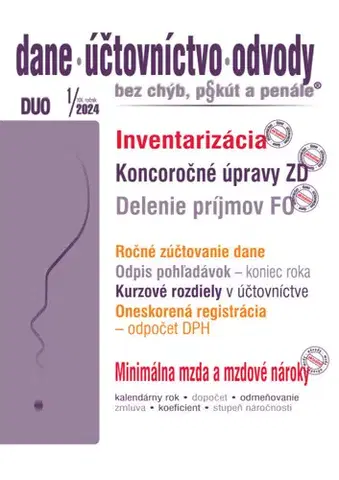 Dane, účtovníctvo Dane, účtovníctvo, odvody bez chýb, pokút a penále č. 1 / 2024 - Inventarizácia majetku a záväzkov