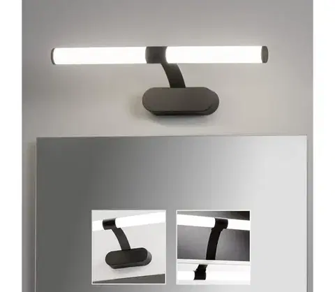 Kúpeľňové zrkadlá Brilagi - LED Kúpeľňové osvetlenie zrkadla TUBEO LED/6W/230V 40 cm IP44 čierna FG-M1-C07-400-BLK