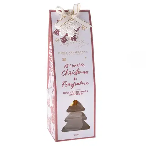Arómaterapia Vonný difuzér Holly Christmass and snow, 100 ml, svieža bavlna