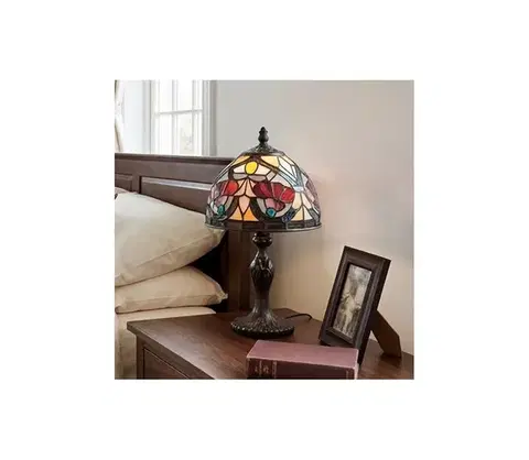 Lampy Elstead Quoizel QZ-LARISSA-TL-S - Stolná lampa Tiffany LARISSA 1xE14/40W/230V QZ-LARISSA-TL-S