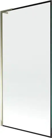 Sprchové dvere MEXEN/S - Next L vaňová zástena FIX 90 x 150, čierna vzor, zlatá 895-090-000-03-70-50