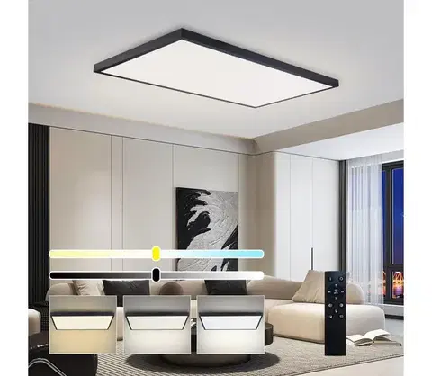 Svietidlá Brilagi-LED Stmievateľné kúpeľňové svietidlo FRAME SMART LED/96W/230V IP44 čierne + diaľkové ovládanie BRI644