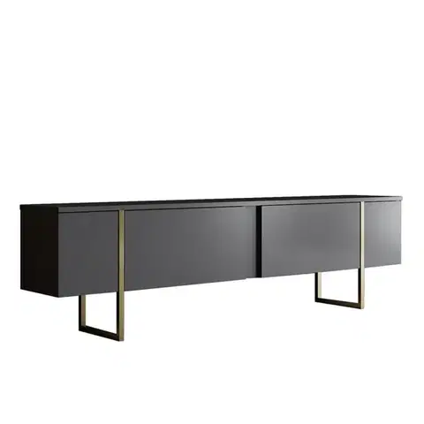 Konferenčné stolíky Televízny stolík Luxe Anthracite and Gold