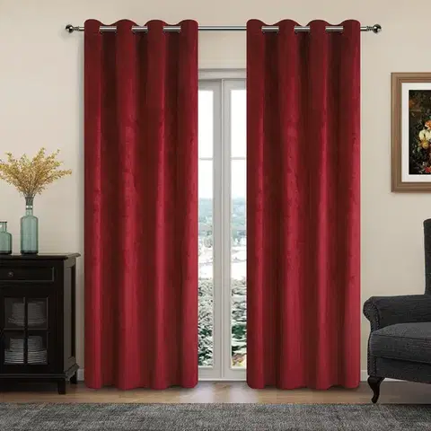 Závesy do spálne Záves na priechodkách LILI YC11931/280G/11/140x250 červený