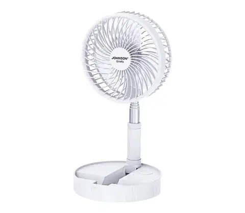 Ventilátory JOHNSON - Nabíjací stolový látor GIRAFFA 5W/3,7V 1200 mAh priemer 20 cm biela 8008523013813