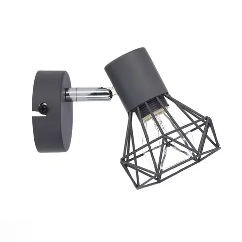 Nástenné svetlá Nástenná lampa s jedným sivým drôtom 1X40W E14 Verve