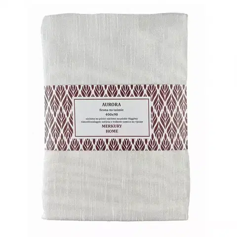 Záclony do obývačky Záclona na páske AURORA polyester ecru 400x90 Merkury Home