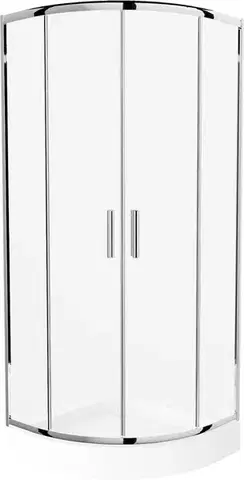 Vane MEXEN/S - Rio štvrťkruhový sprchovací kút 70 x 70, transparent, chróm + vanička Rio 863-070-070-01-00-4710
