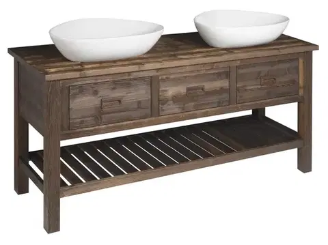 Kúpeľňový nábytok SAPHO - BRAND umývadlová skrinka 160x73x50cm, morený smrek BA161S