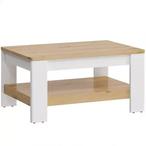 Konferenčné stolíky s úložným priestorom Konferenčný stolík Avila AILT01 biela/dub artisan