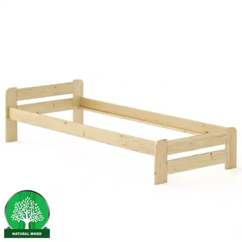 Drevené postele Posteľ borovica LK099–80x200 surová