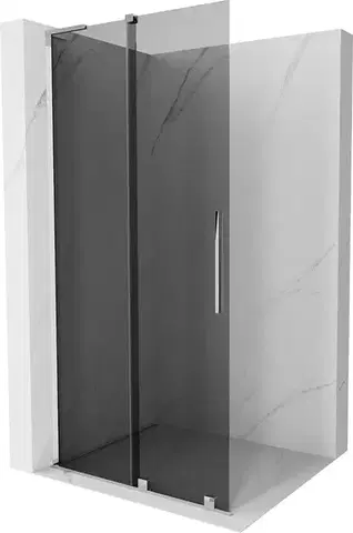 Sprchové dvere MEXEN/S - Velar L Sprchová zástena posuvná Walk-in 110 x 200, grafit 8 mm, chróm 871-110-003-43-01