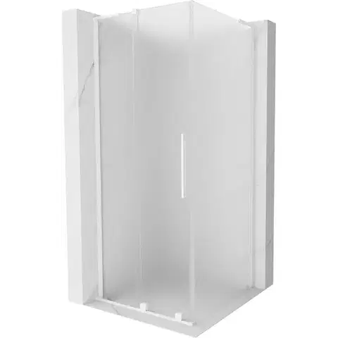 Sprchovacie kúty MEXEN/S - Velar L sprchovací kút, posuvné dvere 90 x 90, dekor, biela 871-090-090-33-20