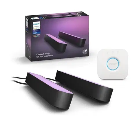 Lampy Philips - Sada 2× LED RGB stmievateľných stolových lámp Hue PLAY WACA 6W/230V + Hue Bridge P2790+P1408