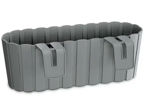 Kvetináče a truhlíky NABBI DDECZ400 plastový balkónový kvetináč 38,3 cm sivý kameň