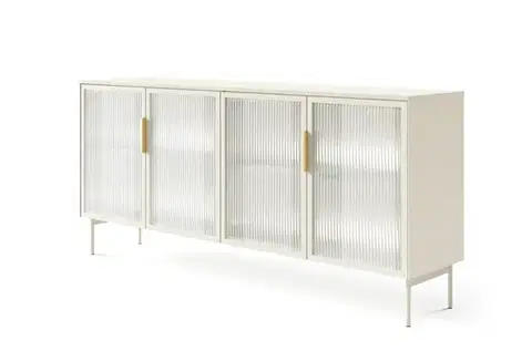 Nábytok ArtLas Komoda NAIRE 4D s LED osvetlením | cashmere