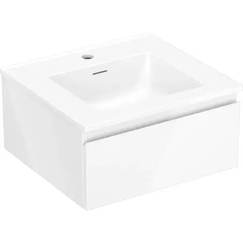 Kúpeľňový nábytok MEXEN/S - Orio kúpeľňová skrinka 50 cm s umývadlom Otis, 1 šuplík, biela lesk 91A10-05023-1-BF00-W18M00