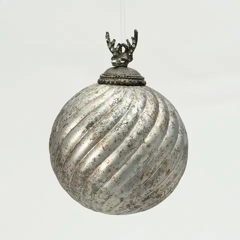 Vianočné dekorácie Sklenená ozdoba Silver Twist 10x10x14 cm