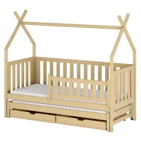 Detské postele Posteľ Domček Tytus 90x200 borovica