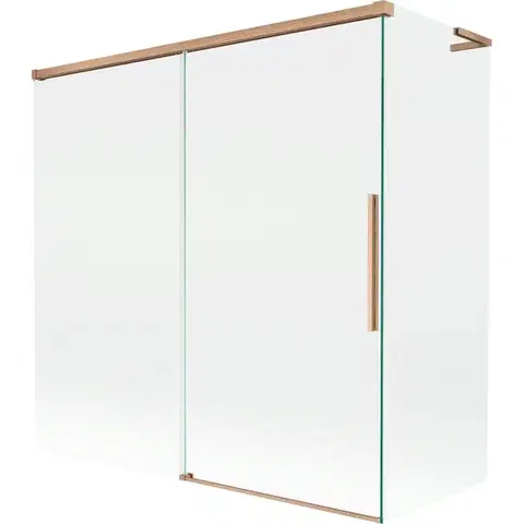 Sprchové dvere MEXEN/S - Rox L vaňová zástena 2-krídlová posuvná 160 + 80 x 150, transparent, meď kartáčovaná 8C9L-160-080-65-00
