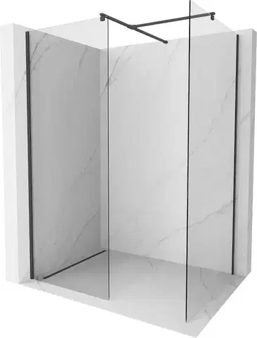 Sprchové dvere MEXEN/S - Kioto Sprchová zástena WALK-IN 100 x 100, transparent, čierna 800-100-202-70-00-100
