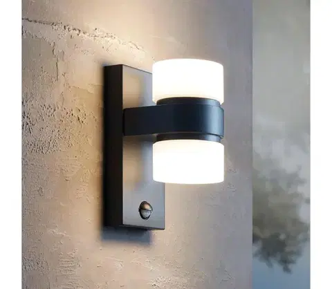 Záhradné lampy Eglo 96276 - LED Vonkajšie nástenné svietidlo s čidlom ATOLLARI 2xLED/6W 96276