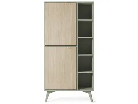 Regále ArtPS Regál TIMBER RG80 | béžová/zelená