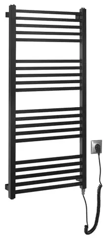 Radiátory do kúpeľne SAPHO - METRO-E elektrické vykurovacie teleso, rovné, 500x1060, 400 W, čierna mat ME410B