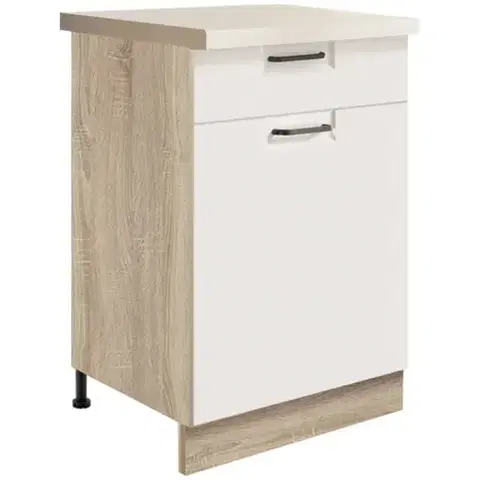 Kuchynské skrinky stojace Skrinka do kuchyne Favorit 4d Sonoma/White