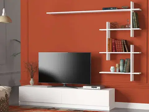 Obývacie steny AGENT škandinávska obývacia stena, biela