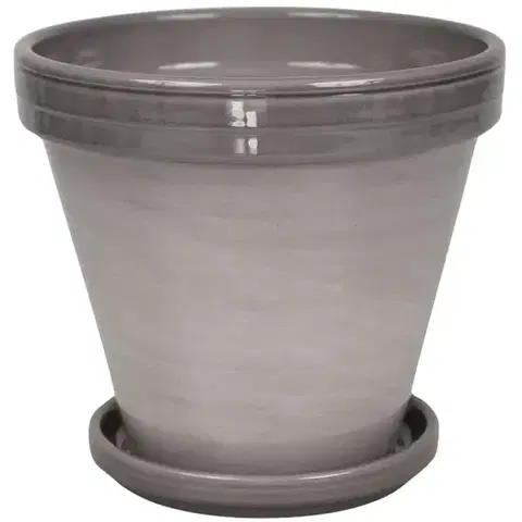 Záhrada Kvetináč BLT sivá lazúra 10 cm + podmiska 9 cm