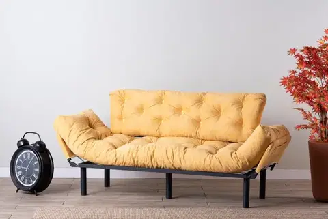 Pohovky a gauče Trojmiestna rozkladacia pohovka Nitta Triple - Mustard