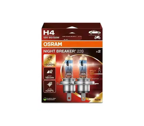 Žiarovky SADA 2x Autožiarovka NIGHT BREAKER H4 P43t/60/55W/12V - Osram 64193NB220-2HB