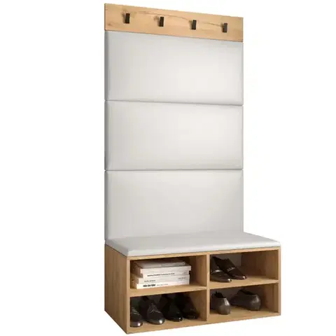 Spálňové šatníkové skrine Predsieňový nábytok Miro dub craft panel biela